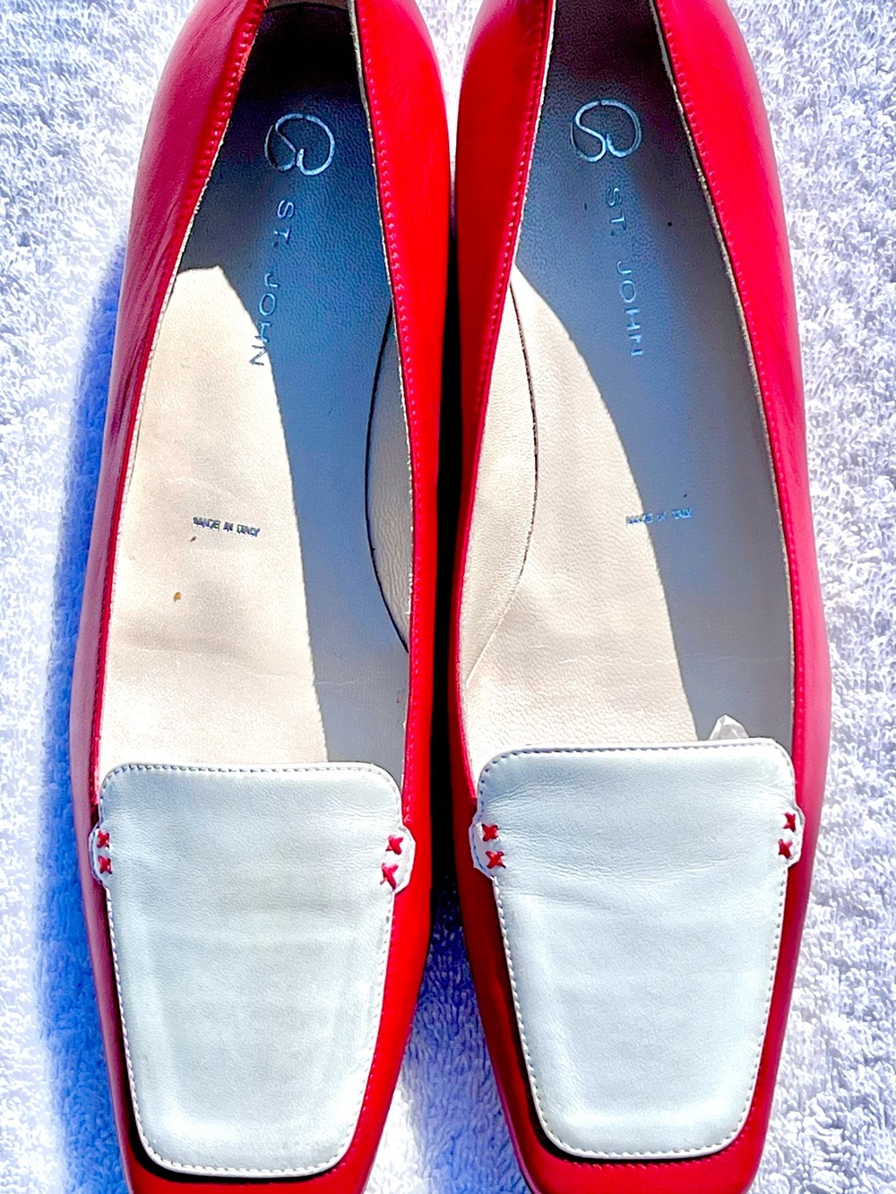 Saint John Square-Toe Two-Tone Loafers / Moccasin Slip-Ons